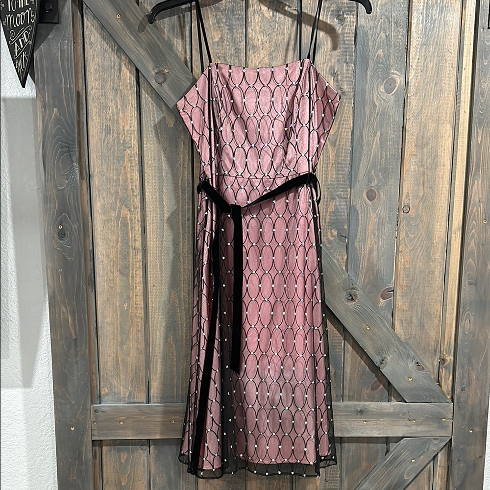 Jessica Howard Pink Midi Sundress with Spaghetti Straps for Cocktail